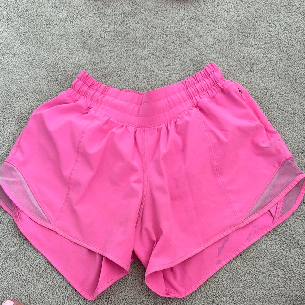 Lululemon Women's Hot Pink High Rise Hotty Hot Athletic Shorts